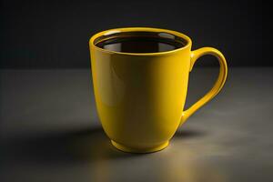 Cup of coffee. Beautiful and stylish coffee cup on a solid colored background. ai generative photo