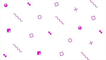 pink random abstract shapes pop style Minimal white background video