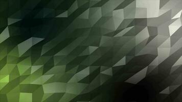 Animated green and white gradient low poly geometrical shape background video