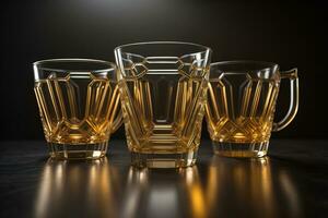 Glasses for different alcoholic beverages. ai generative photo