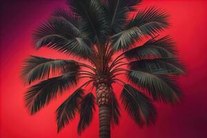 Palm tree on the beach. Summer vacation concept. ai generative photo