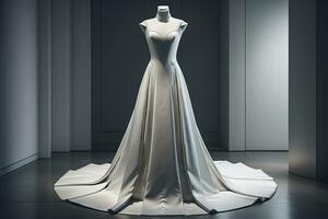 Wedding dress on a mannequin. ai generative photo