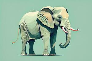 Vector illustration of an elephant. Isolated on a solid color background. ai generative photo