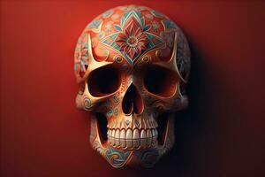 Day of the Dead sugar skull. Mexican sugar skull. ai generative photo