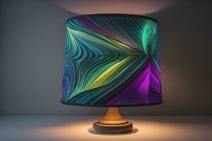 decorative table lamp on solid color background. ai generative photo