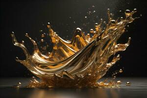 a colorful water splash on a gradient background. ai generative photo