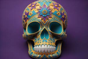 Day of the Dead sugar skull. Mexican sugar skull. ai generative photo