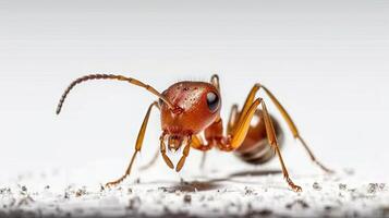 hormiga aislado en blanco antecedentes ai generativo foto