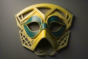 Mardi Gras mask isolated on solid color background. ai generative photo