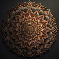 Mandala pattern. Vintage decorative elements. Hand drawn oriental background. ai generative photo
