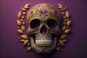 Day of the Dead sugar skull. Mexican sugar skull. ai generative photo
