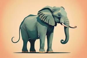 Vector illustration of an elephant. Isolated on a solid color background. ai generative photo