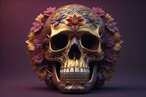 Day of the Dead sugar skull. Mexican sugar skull. ai generative photo
