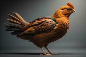 Colorful chicken on a solid color background, studio photo. ai generative photo