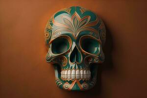 Day of the Dead sugar skull. Mexican sugar skull. ai generative photo