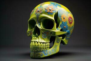 Day of the Dead sugar skull. Mexican sugar skull. ai generative photo