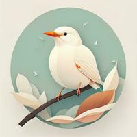 vector ilustración de un pájaro. vector ilustración en dibujos animados estilo. ai generativo foto