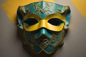 Mardi Gras mask isolated on solid color background. ai generative photo