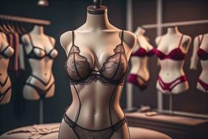 Sensual lingerie on a mannequin. ai generative photo