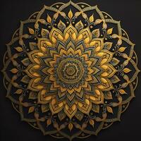 Mandala pattern. Vintage decorative elements. Hand drawn oriental background. ai generative photo
