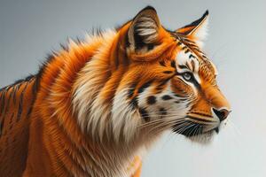 Portrait of a tiger on a solid color background. Close-up. ai generative photo
