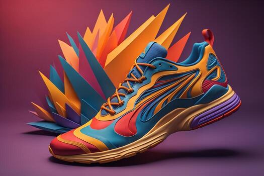 Men's shoes on a solid colour background. Studio shot. ai generative photo