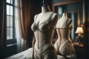 Sensual lingerie on a mannequin. ai generative photo