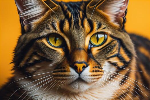 Portrait of a beautiful Maine Coon cat on a dark background. ai generative photo