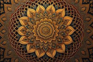 Mandala pattern. Vintage decorative elements. Hand drawn oriental background. ai generative photo