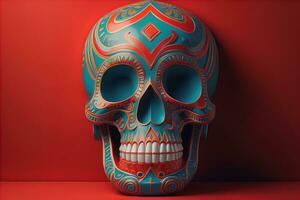 Day of the Dead sugar skull. Mexican sugar skull. ai generative photo