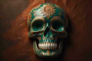 Day of the Dead sugar skull. Mexican sugar skull. ai generative photo