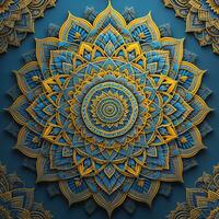 Mandala pattern. Vintage decorative elements. Hand drawn oriental background. ai generative photo