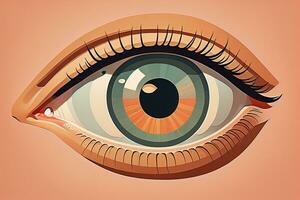 Vector illustration of a beautiful woman's eye. ai generative photo