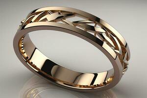 Wedding ring on a solid color background. Jewelry. ai generative photo