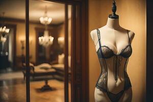 Sensual lingerie on a mannequin. ai generative photo
