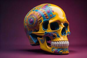 Day of the Dead sugar skull. Mexican sugar skull. ai generative photo