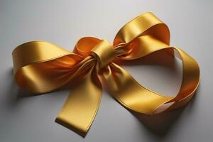 Shiny satin ribbon in brown color isolated on white background. ai generative photo