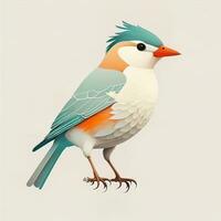 vector ilustración de un pájaro. vector ilustración en dibujos animados estilo. ai generativo foto