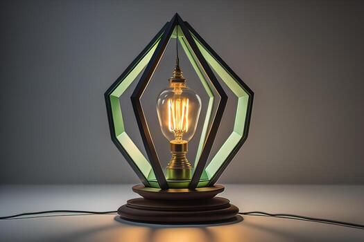 Lantern with glowing light on dark background. ai generative photo