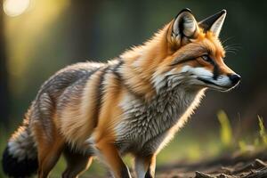 Portrait of a red fox, Vulpes vulpes. ai generative photo