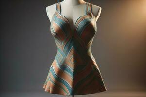 Women's dress on a mannequin in a fashion store. ai generative photo