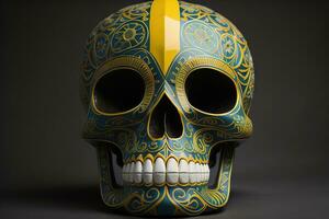 Day of the Dead sugar skull. Mexican sugar skull. ai generative photo