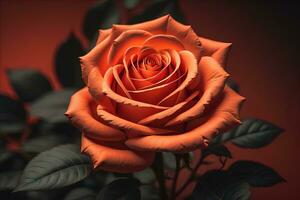 cerca arriba de hermosa Rosa flor en vistoso antecedentes. ai generativo foto