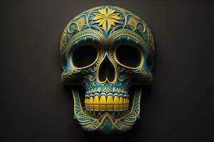 Day of the Dead sugar skull. Mexican sugar skull. ai generative photo