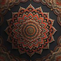 Mandala pattern. Vintage decorative elements. Hand drawn oriental background. ai generative photo