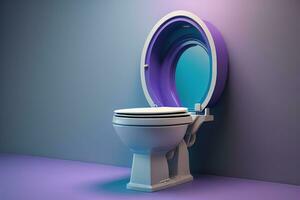 toilet bowl in modern bathroom. ai generative photo