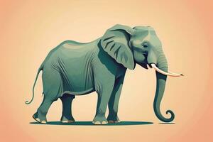 Vector illustration of an elephant. Isolated on a solid color background. ai generative photo