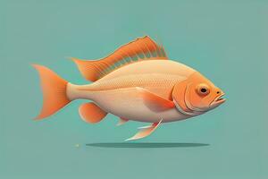 Illustration of a fish on a blue background, vector illustration. ai generative photo