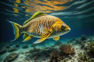 Tropical fish in the Red Sea. ai generative photo