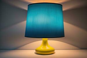 decorative table lamp on solid color background. ai generative photo
